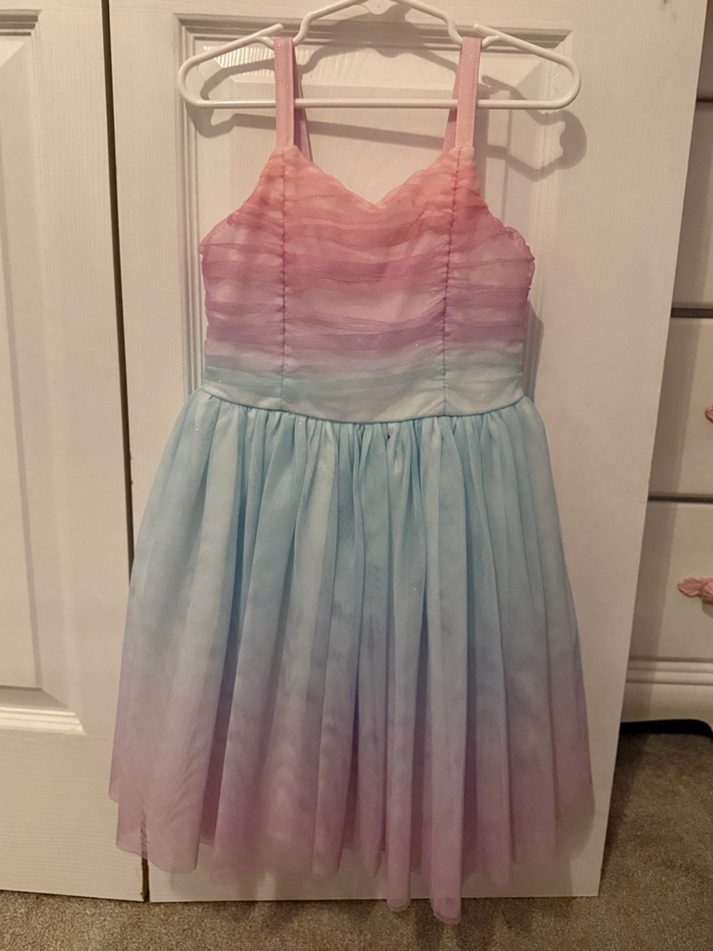 Girls' Sparkle Pastel Ombre Tulle Dress - size XS